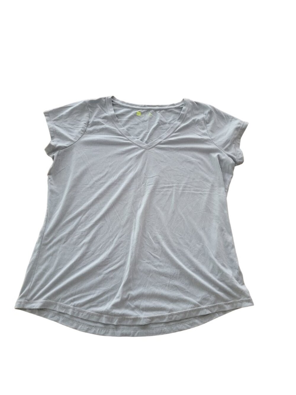 Xersion V Neck Short Sleeve Pale Gray T Shirt